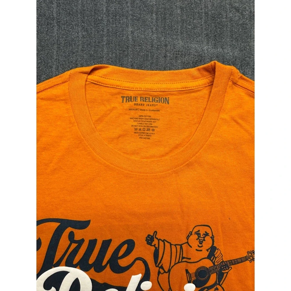 True Religion Mens Autumn Maple Orange Old Skool Buddha Graphic T-Shirt 700042 M